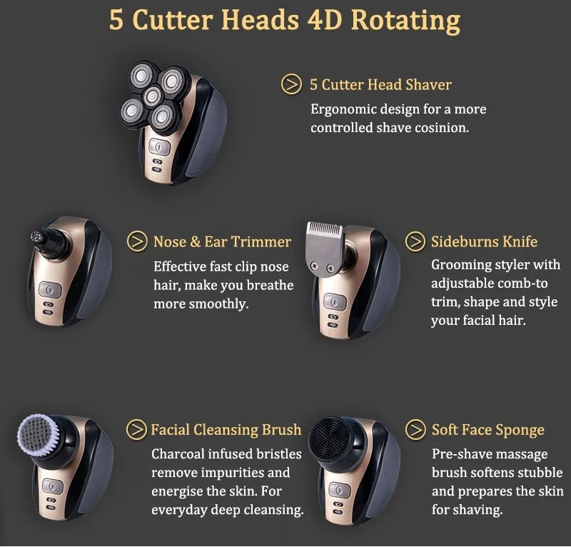 5 In 1 Multifunctional Electric Shaver 5 Blade Razor