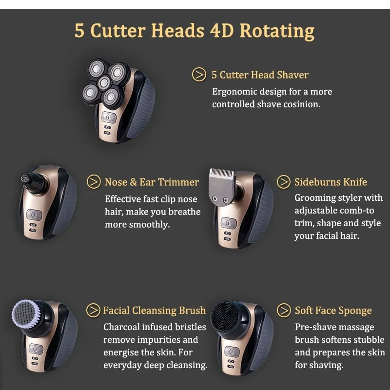 5 In 1 Multifunctional Electric Shaver 5 Blade Razor